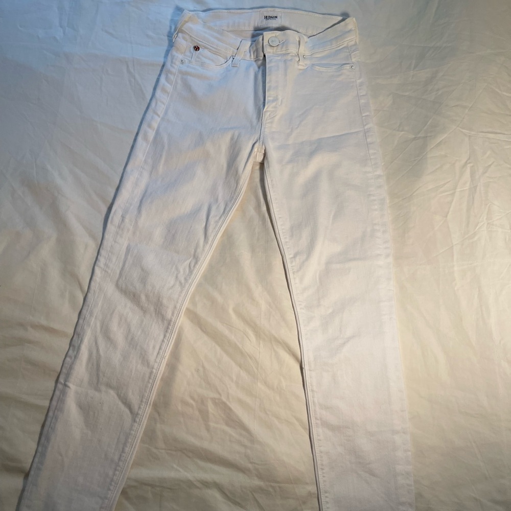 Hudson Mid-rise Nico Super Skinny White Jeans - Picture 5 of 10